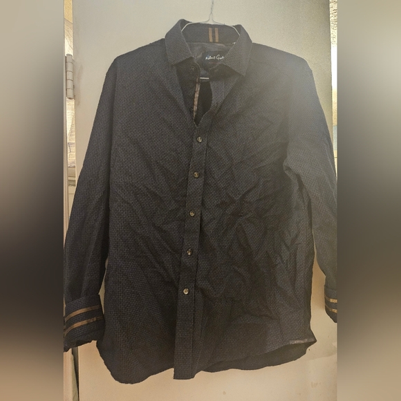 Robert Graham Modern Americana Navy Blue Button Down Long